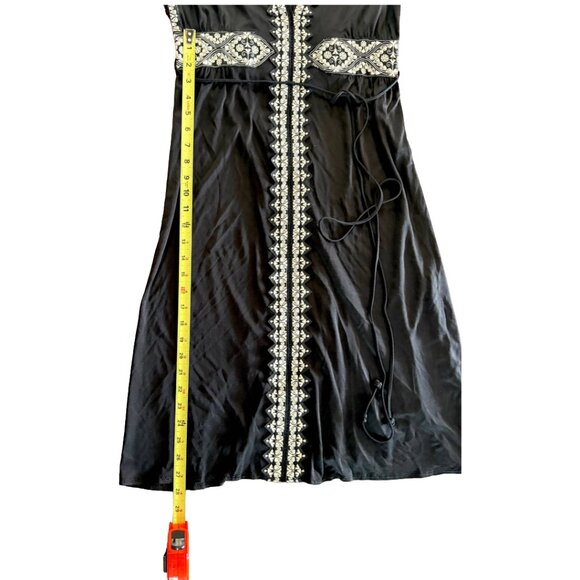 🖤 VINTAGE JIWON PARK - Luxe Black Silk with Ornate Embroidery  Size 8 🖤 - Picture 9 of 11